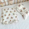 Colcha de Algodão Fina Algodão Doce de Verão com 2 Camadas para Bebê Colcha de Ar Condicionado para Bebê Toalha de Banho Macia de Gaze para Crianças
