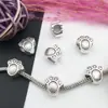 1 hoja aleación cuentas de agujero grande serie de plantas cuentas de agujero grande pulsera para niños cuentas de agujero grande accesorios apertura 4-5 mm