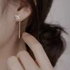 Argola de Orelha com Agulha 925 Design Nicho Feminino Brincos Perfurados de Alto Padrão Brincos Curtos com Franja Brincos de Corrente
