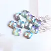 Novedad 12 mm Trébol de Cuatro Hojas Agujero Medio Vidrio de Cristal con Cuentas Hecho a Mano Cuentas de Pedrería Accesorios para Joyería DIY