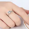 Anillo de pareja, anillo de diamantes para mujer, anillo de boda abierto con circonitas simuladas, transmisión en vivo rápida y dominante, anillo para hombre al por mayor en Europa y América.