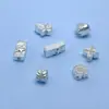 Accesorios de Joyería de Plata Pura 999 Espaciador de Circonita Pulsera DIY Hecha a Mano Collar Espaciador de Rueda Cuentas Anillo para Correr Bandeja de Florera Cintura Pequeña