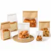 Saco de embalagem para pão, saco para alimentos, saco de embalagem personalizado para panificação e confeitaria, saco transparente com janela para torradas, selado nos oito lados, grau alimentício