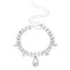 Europa e Estados Unidos pulseira de diamante da moda cruzada gota d'água brilhante coração pulseira de desfile festa ornamentos de mão femininos atacado