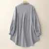 Toma real 2026 Primavera/Otoño Nuevo Cárdigan de Algodón y Lino Top Casual Artístico Manga Larga Camisa con Solapa Ropa de Abrigo de Longitud Media para Mujer