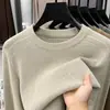 Outono 2026 Novo Suéter de Tricô Masculino Gola Redonda Manga Longa Cor Sólida Moda Casual Camisa Básica Roupas Masculinas Atacado