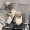 Sandalias de verano transpirables casuales, sin talón, puntera pequeña retro, suela gruesa, tejido de lino para mujer