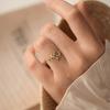 Anillo de piedra lunar de fantasía de plata S925 para mujer, anillo personalizado de doble capa irregular, ligero, de lujo, de moda, dulce y fresco, anillo para el dedo índice a la moda.