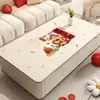 Tapete de Mesa de Centro para Ano Novo 2025 Impermeável e à Prova de Óleo Luxo Leve High-End Vermelho Festivo Sala de Estar Mesa de Centro Toalha de Mesa Tapete Protetor