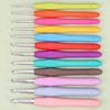 Ventas Directas de Fábrica 12 Colores Arcoíris Ganchillos de Agarre Suave Herramientas de Tejer DIY Agujas de Tejer Lana Ganchillos al por Mayor