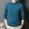 Suéter de Lana de Punto Fino de Manga Larga para Hombre, Suéter Base Delgado de Cuello Medio Alto de Color Sólido, Ropa para Hombre, Primavera/Otoño 2026