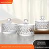 Pote de doces de vidro em relevo estilo europeu, pote de armazenamento de alimentos com diamante, lanches domésticos, pote de doces de frutas secas, pote de chá, pote de açúcar quadrado