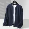 Nuevo cárdigan de lana 100% pura para Otoño e Invierno, cuello de béisbol, suéter abrigo engrosado, nueva ropa de punto de cachemira para hombre de Otoño e Invierno