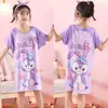 Sudeste Asiático Verão Manga Curta Camisola de Meninas Novo Infantil Fofo Gola Redonda Pijama Meninas Estiloso Roupa de Casa Roupa Externa