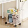 Estante sob a mesa, pequena estante ao lado da mesa, móvel com rodas, carrinho lateral para mesa de escritório, armário de armazenamento de livros
