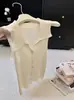 Chaleco de Punto Sin Mangas de Cuello Redondo de Botones Sencillos Estilo Coreano para Mujer, Nuevo Top de Punto Rayado Impresionante de Verano para Mujer