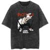 Camiseta Retro Lavada Amazon Hip Hop Anime Chainsaw Man Hombre Motosierra Casual Algodón Verano Manga Corta
