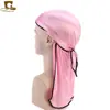 Comercio Exterior Popular Europeo y Americano para Hombres y Mujeres Trenza de Cola Larga de Satén de Seda Sombrero Pirata Punta Elástica Gorro de Quimioterapia