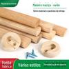Varão de madeira de cânfora para roupas em Armário guarda-roupa varão de madeira para roupas barra transversal flange base à prova de insetos vara de madeira maciça para roupas