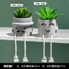 Sencilla creativa muñeca de pies colgantes cilindro de cemento simulación planta suculenta maceta sala de estar decoración del hogar fabricantes mayoreo