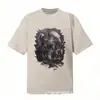Comércio Exterior Transfronteiriço Em Estoque Derreter Conector Estilo Americano Marca Tendência High Street Retro Estampa Líquida Camiseta Casual Solta de Manga Curta