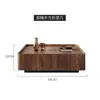 Mesa de café de madera estilo nórdico con un diseño de almacenamiento moderno vintage para la sala de estar, de lujo ligero, simple, adecuada para apartamentos pequeños, mesa de café cuadrada minimalista de alta gama