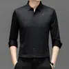 Nuevas Camisas de Manga Larga para Hombre, Estampadas de Alta Gama para Primavera y Otoño, Camisas para Hombre con Estampado Caliente, Sin Costuras, Alta Elasticidad, Que No Hacen Bolitas