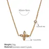 Europa e Estados Unidos colar transfronteiriço novo em forma de cruz aço inoxidável banhado a ouro 18K incrustado com cristal colar versátil joias femininas