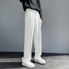 Pantalones de traje de seda de hielo para hombre, pantalón informal, holgado, de verano, recto y fino.