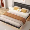 Cama flotante con estructura de hierro para dormitorio principal, adecuada para uso individual o doble, estructura de cama tatami simple y moderna para casa de huéspedes o habitación de alquiler