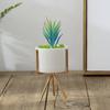 Macetas de Cerámica Blanca Estilo Europeo Sencillas Personalizadas con Plantas Verdes Simuladas y Suculentas, Plantas de Interior Creativas de Hierro para Escritorio