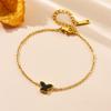 Pulsera de Acero de Titanio con Galvanizado al Vacío Mariposa Simple Moda Versátil Joyería de Acero Inoxidable de Gama Alta Estilo Japonés y Coreano para Mujeres