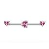 Gaibi Aretes de tuerca con forma de corazón transfronterizos europeos y americanos, aretes de tuerca de acero inoxidable 1.6*38, joyería para piercing corporal