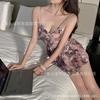 Roxo Sabor Sexy Floral Alça Fina Camisola Renda Sexy Roupa Íntima Estampada Comércio Exterior Transfronteiriço Europa e América