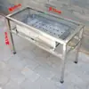 Parrilla BBQ para Exteriores Estufa de Barbacoa Doméstica Fogata de Carbón Mesa de Barbacoa Puesto Comercial Mesa Cuadrada de Acero Inoxidable para Barbacoa