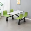 Mesas e Cadeiras Novas para Refeitórios de Fast Food, Design Simples para Cantinas de Funcionários, Combinação Modular para 4 ou 6 Pessoas, Mesa Retangular para Refeitório Escolar