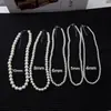 Colar de Pérolas de Vidro Imitação, Moderno e Elegante, de Nicho e Versátil, Corrente Simples e Moderna para Clavícula