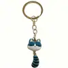 Llavero de moda tipo gato, Colgante de gato lindo, Alto atractivo estético, Accesorio de bolsa macarrón femenino