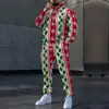 Conjunto de moletom com capuz 3D masculino de caimento solto para outono e inverno, estampa de Natal, conjunto esportivo de duas peças, estilo moderno de exportação transfronteiriça