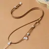 Cadena Clavícula Delgada, Simple y Elegante, Ajustable, con Colgante de Jade y Cuerda Verde de Turquesa, Suministro de Fábrica al por Mayor