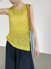 Recomendación Personal de Taochuan~ Chaleco de Punto sin Mangas Calado Estilo Vacaciones para Mujer, Top Elegante y Versátil Yl607