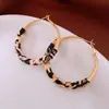 Pendientes de Leopardo Retro de Nicho para Otoño e Invierno con Estampado Maillard, Pendientes Elegantes de Moda y de Gama Alta, Pendientes Exagerados Exquisitos y Versátiles