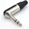 Enchufe Mezclador de 6.3mm Se Puede Soldar Codo de 90 Grados Carcasa de Aleación de Zinc Enchufe de Aleación de Cobre