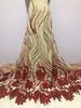 Tela de Encaje de Lentejuelas Africano Vestido de Encaje Africano Tela Bordada con Lentejuelas MN173