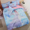Juego de Cuatro Piezas de Algodón Congelado Sábana para Cama de Niña Juego de Tres Piezas para Niños Ropa de Cama de Algodón 3D Princesa Aisha