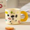 Caneca de cachorrinho fofa, caneca de cerâmica de alto valor colorido, desenho animado, presente criativo que acompanha, caixa de presente, presente de aniversário para casal