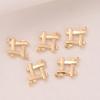 Pingente de arco microincrustado de ouro 14K feito à mão faça você mesmo pulseira pingente diamante brincos pendurados duplos borla pequeno pingente