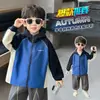 Chaqueta de Otoño para Niños 2026 Estilo Nuevo Cárdigan de Otoño para Niños Sudadera con Capucha Top de Color Bloque para Bebé Ropa de Otoño de Moda para Niños