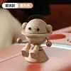 Relajante Figura de Madera de Nogal y Haya con Patas que se Mueven, Ambientador de Aire para Coche, Adorno Creativo de Robot para la Ventilación del Coche