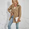 Foto Real de Cárdigan de Mujer 2025 Primavera y Otoño Nuevo Amazon para Mujer Color Sólido Moda Casual Camisa de Manga Larga para Mujer